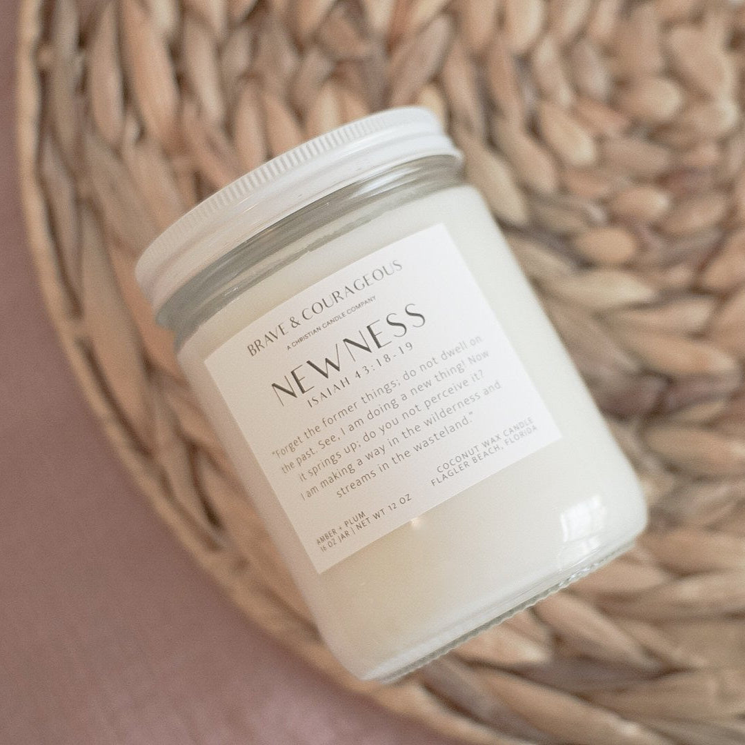 "Newness" Amber + Plum Candle