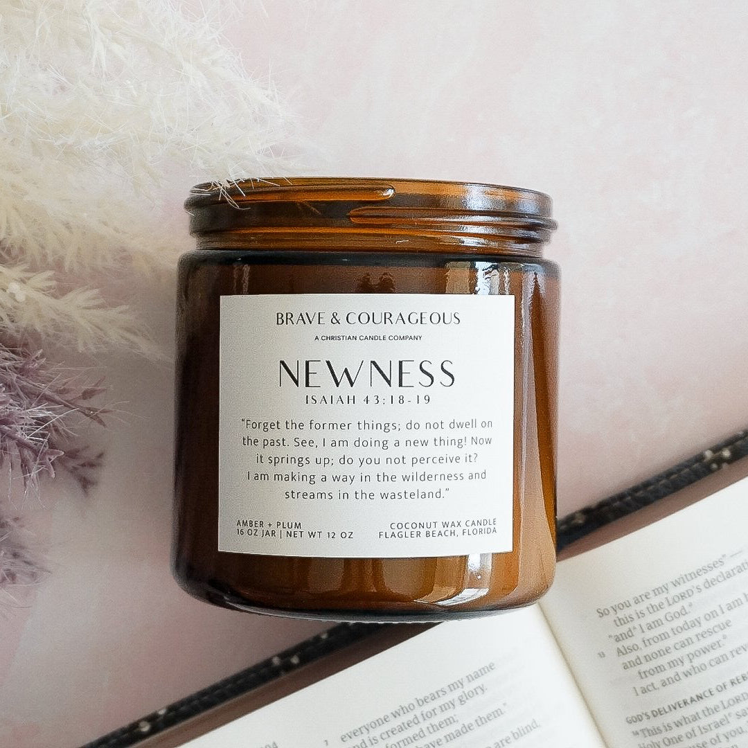 "Newness" Amber + Plum Candle