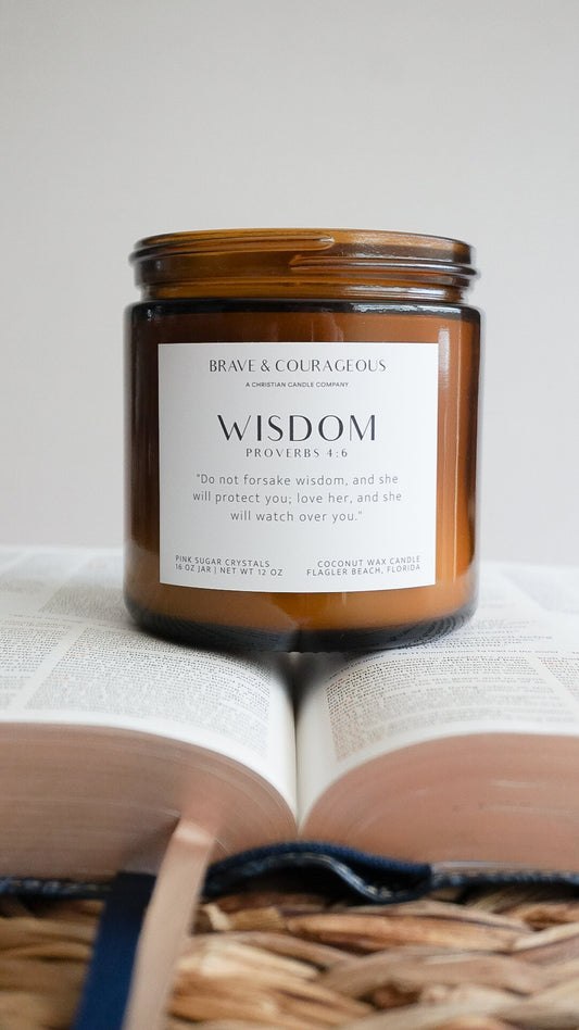 "Wisdom" Pink Sugar Crystals Candle