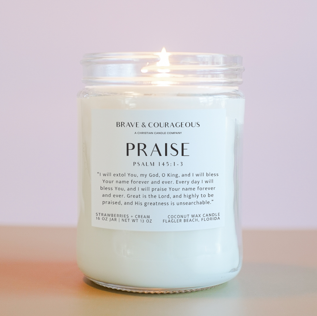 "Praise" Strawberries + Cream Candle
