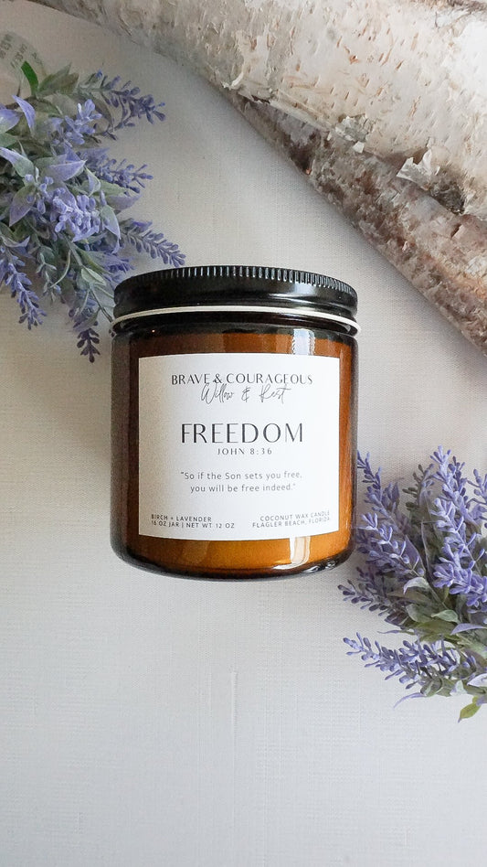 "Freedom" Birch + Lavender Candle