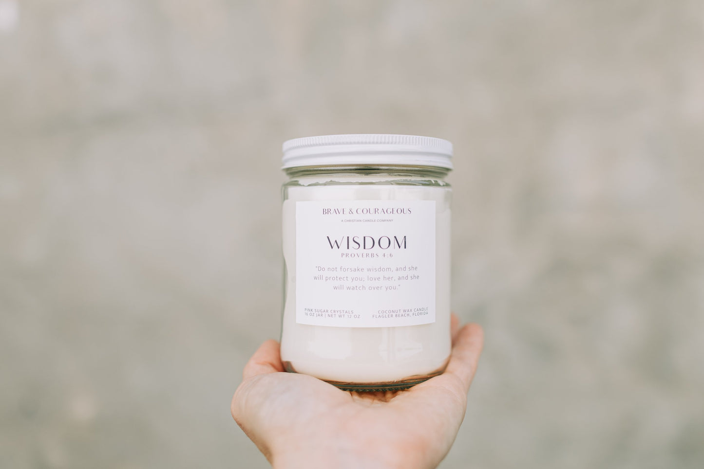 "Wisdom" Pink Sugar Crystals Candle