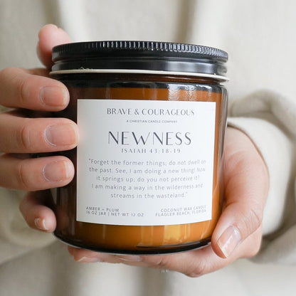 "Newness" Amber + Plum Candle