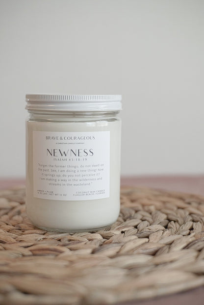 "Newness" Amber + Plum Candle