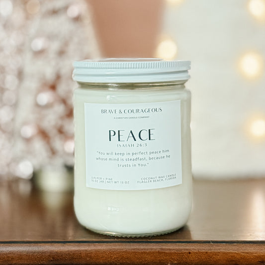 "Peace" Juniper + Pine Candle